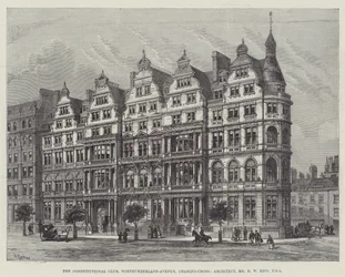 Der Constitutional Club, Northumberland-Avenue, Charing-Cross, Architekt, Mr. R. W. Edis, FSA